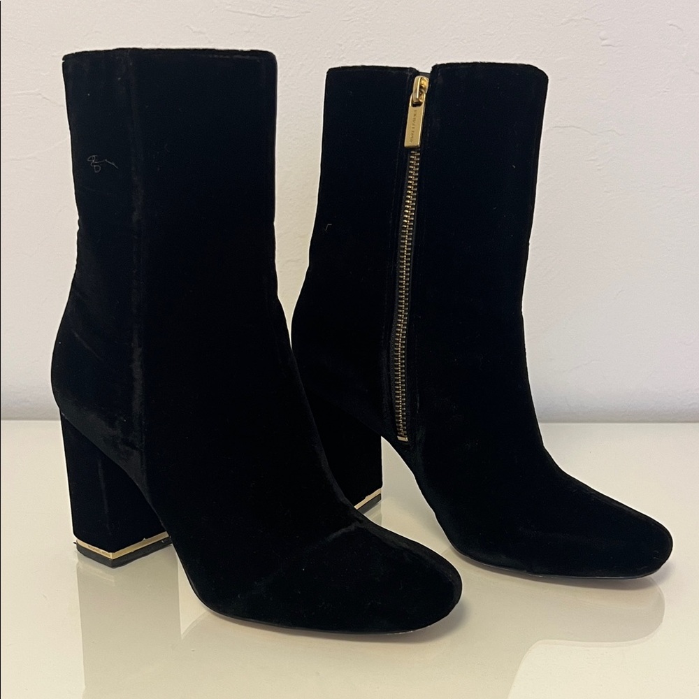 Michael Kors Ursula Velvet Black Velvet Heeled Bootie